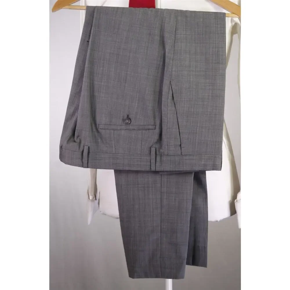John Varvatos Gray Tic Woven Peak Lapel 2-Btn Wool Suit 42R